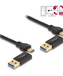 Delock USB Type-C 5 Gbps Data Link Kabel + KM Switch 2 m