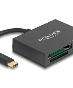 Delock USB-C Card Reader für XQD und SD Speicherkarten + USB 5 Gbps Typ-A Port