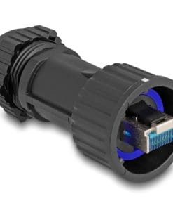 Delock RJ45 Stecker feldkonfektionierbar Cat.6A mit Durchführungskupplung