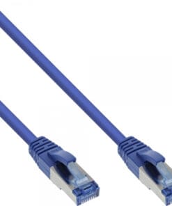 Patchkabel, S/FTP (PiMf), Cat.6A, 500MHz, halogenfrei, Kupfer, blau, 0,5m, blau
