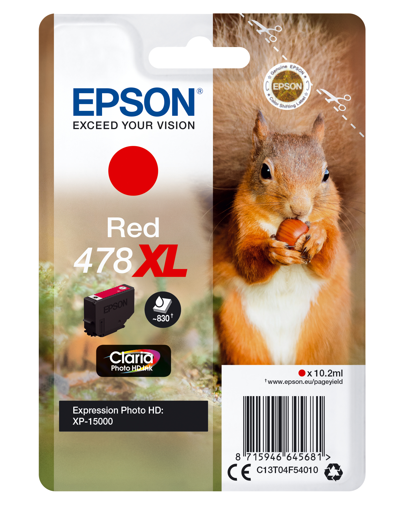 Epson Tintenpatrone 478XL Rot (10,2ml) Epson Tintenpatrone 478XL Rot (10,2ml)