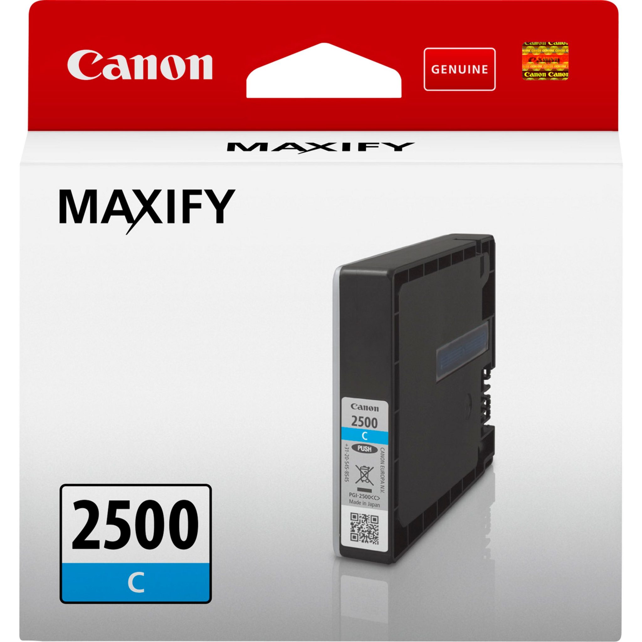 Canon Tintenpatrone PGI-2500 C Cyan (9,6ml) Dieser 9,6 ml fassende Dual Resistant High Density (DRHD) Magenta Tintentank wird zum Druck von hochwertigen Dokumenten auf Normalpapier verwendet und sorgt für ein gestochen scharfes Schriftbild sowie präzise Grafiken.