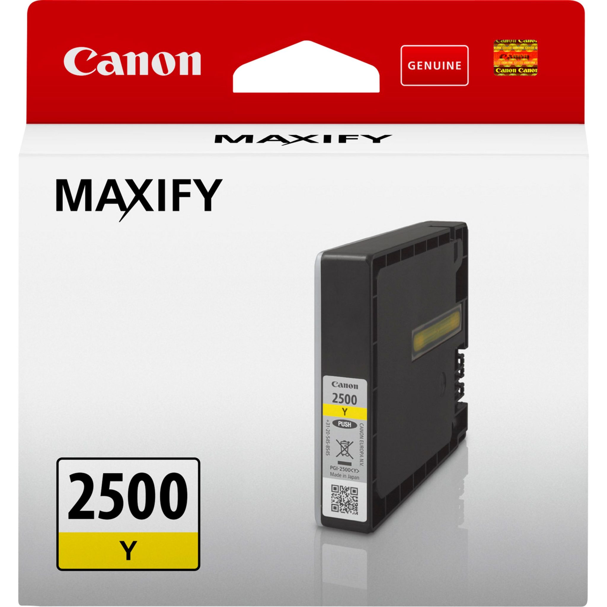 Canon Tintenpatrone PGI-2500 Y Gelb (9ml) Dieser 9,6 ml fassende Dual Resistant High Density (DRHD) Magenta Tintentank wird zum Druck von hochwertigen Dokumenten auf Normalpapier verwendet und sorgt für ein gestochen scharfes Schriftbild sowie präzise Grafiken.