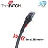 - bis zu 10 Gbits/s und POE++ fähig -Twisted Pair, U-UTP, ungeschirmt, AWG 28, schwarz - dünnere und flexiblere ThinPATCH-Kabel ermöglichen eine bessere Zugänglichkeit und ein schnelles und einfaches Umschalten -Standard: Cat 6A-,TIA / EIA-568-C.2 - Integrierter Biegeradiusschutz - PVC-Mantel - Patchsee Glasfaser Identifikationssystem mit SLIM-Line-Boot sind ThinPATCH-Kabel für Umgebungen mit hoher Dichte geeignet - Gesamtdurchmesser: 3.8+/-0.2 mm