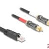 Delock Adapterkabel RJ45 Stecker zu 2 x Cinch Stecker schwarz 2 m schwarz 4K Passiv