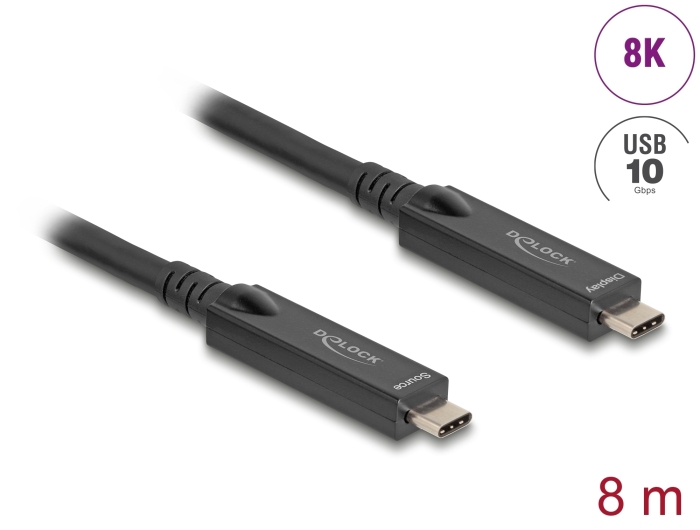 Delock Aktives Optisches USB-C 8K Video + Daten + PD Kabel 8 m Delock Aktives Optisches USB-C 8K Video + Daten + PD Kabel 8 m
