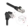 Delock GigE Kamera Kabel RJ45 Stecker 45° gedreht und 90° gewinkelt 1 m