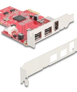 Delock PCI Express x1 Karte zu 2 x extern FireWire B + 1 x extern FireWire A