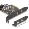 Delock PCI Express x4 Karte zu 2 x extern USB Type-C+ 1 intern USB 10 Gbps