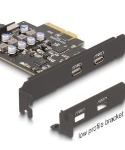 Delock PCI Express x4 Karte zu 2 x extern USB Type-C+ 1 intern USB 10 Gbps