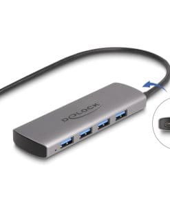 Delock USB 10 Gbps 4 Port USB Typ-A Hub mit USB Type-C Anschluss