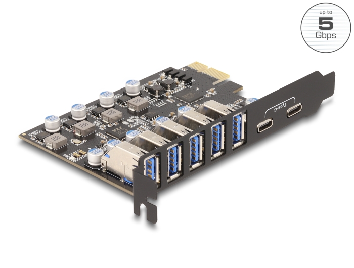 Delock USB 5 Gbps PCI Express x1 Karte zu 5 x extern Typ-A Delock USB 5 Gbps PCI Express x1 Karte zu 5 x extern Typ-A