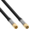 InLine® Premium SAT-Anschlusskabel, 4x geschirmt, 2x F-Stecker, >110dB, schwarz, 3m, schwarz