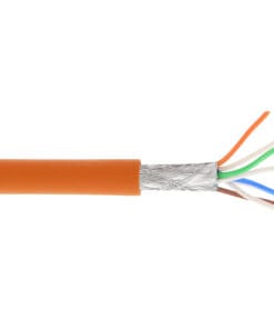InLine® Patchkabel, S/FTP (PiMf), Cat.6A, 500MHz, halogenfrei, Kupfer, orange, 100m, orange
