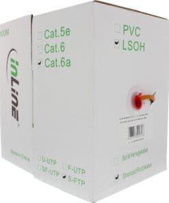 Alternative view of InLine® Patchkabel, S/FTP (PiMf), Cat.6A, 500MHz, halogenfrei, Kupfer, orange, 100m, orange