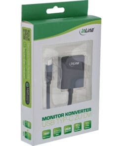 Alternative view of InLine® USB Display Konverter, USB Typ-C Stecker zu DVI Buchse (DP Alt Mode), schwarz, 0.2m