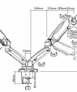equip 13"–27" bewegl. Zweifach-Gasfeder-Monitor/LCD-Halter v.1 – Bild 3