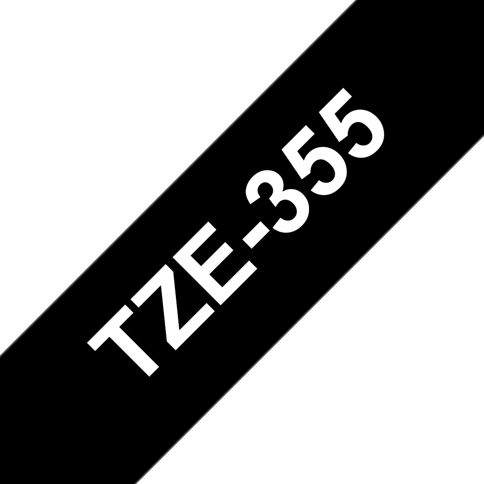 Brother Schriftband TZe-355 (lam.) Weiß auf Schwarz 24mm x 8m Brother Schriftband TZe-355 (lam.) Weiß auf Schwarz 24mm x 8m
