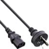 InLine® Netzkabel, Schutzkontakt gewinkelt auf Kaltgerätestecker C13 gewinkelt, 1,0m, grau