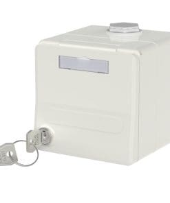 METZ CONNECT IP44 Modul-Aufputz-Gehäuse mit Klappdeckel und Schloss, reinweiß