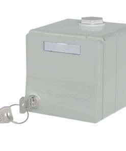METZ CONNECT IP44 Modul-Aufputz-Gehäuse mit Klappdeckel und Schloss, hellgrau