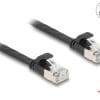 Delock RJ45 Flachband Patchkabel Stecker zu Stecker Cat.6A U/FTP 1 m schwarz