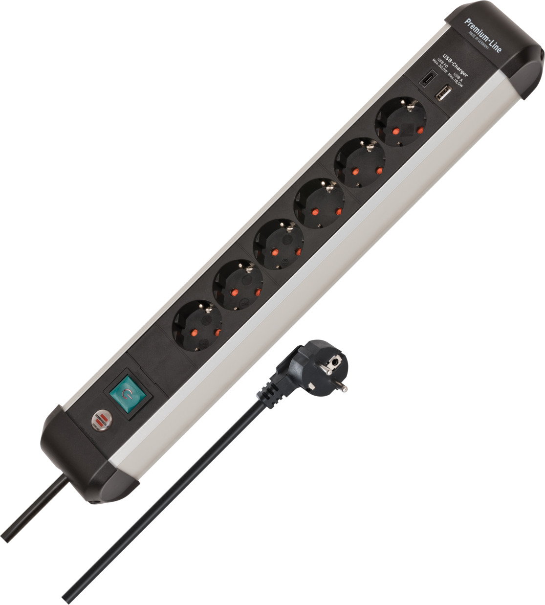 Brennenstuhl Premium-Alu-Line Steckdosenleiste 6-fach mit USB C und USB A, 3 m Brennenstuhl Premium-Alu-Line Steckdosenleiste 6-fach mit USB C und USB A, 3 m