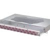 METZ CONNECT OpDAT slide2 Patchfeld VIK 24xLC-D OM4 19 Zoll, 1HE Patchfeld mit ausziehbarer Schublade, Bestückt mit 24xLC-D OS2 Kupplungen, Versetzte Kupplungsanordnung für ein einfaches Handling, Werkzeugloser Metall-Bajonettverschluss zum Verriegeln der Schublade, Auszug zur besseren Montage abkippbar und komplett herausnehmbar (Auszugsstop), 30 mm tiefenverstellbar, Frontplatte mit Beschriftungsfeld, Frontplatte pulverbeschichtet in grau RAL 7035, Mehrere Kabeleingangsmöglichkeiten rückseitig: 6xM20, 2xM25, 2xVIK-Einbauausschnitte, Vorbereitet für den Einbau von vorkonfektionierten Leitungen