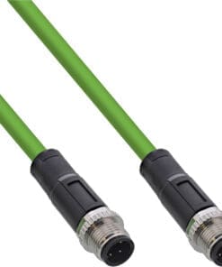 InLine® Industrie Netzwerkkabel, M12 4-pin D-kodiert Stecker/Stecker, PUR, 15m