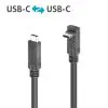 USB-C to 90° USB-C cable (left/right) with E-marker USB4 Gen2x2 20Gbps, 240W - PureInstall 1.00m