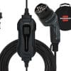 Brennenstuhl Tragbares EV Ladegerät Typ 2 Schutzkontakt 2,3KW mit 8m Kabel für Kabeltrommeln mit einem Durchmesser von Ø 240/290 bzw. einem Gestell-Rohr-Ø von 18 mm, Fixierhilfe für Ihre Kabeltrommel beim Aufrollen