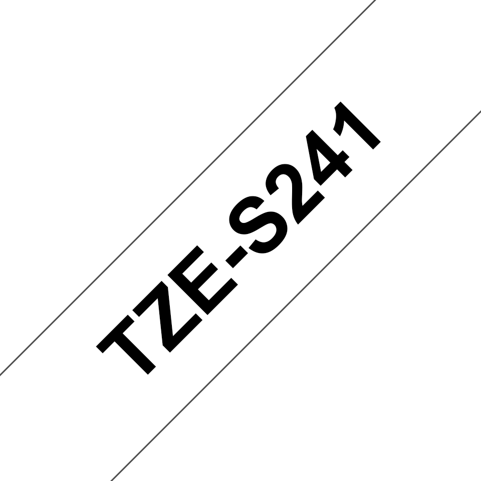 Schriftband TZe-S241 (extra st.) Schwarz auf Weiß 18mm x 8m Schriftband TZe-S241 (extra st.) Schwarz auf Weiß 18mm x 8m
