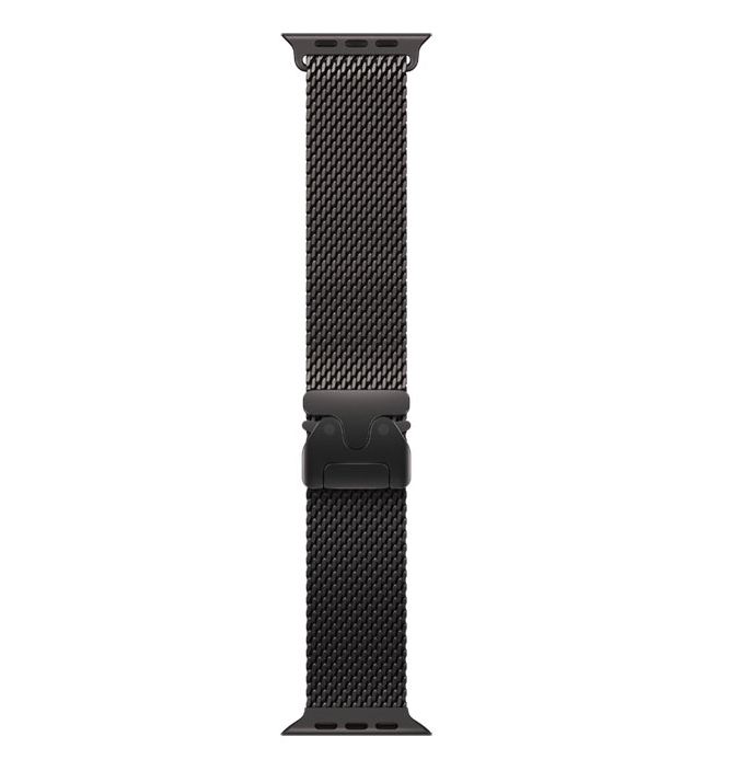 Apple Milanaise Armband Titan für Watch 49mm (schwarz) M Apple Milanaise Armband Titan für Watch 49mm (schwarz) M