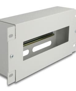 Delock 10? Schutzschalterleiste mit Abdeckung und Hutschiene 3 HE Metall grau