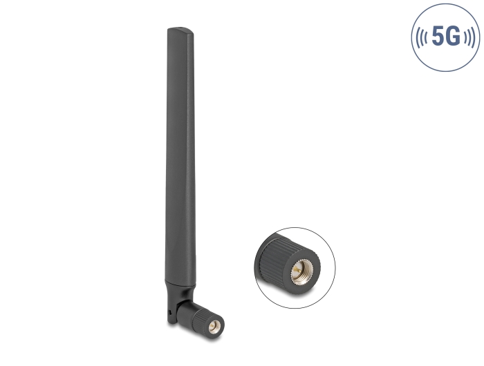Delock 5G 3,4 - 5,0 GHz Antenne SMA Stecker 4,7 dBi omnidirektional Delock 5G 3,4 - 5,0 GHz Antenne SMA Stecker 4,7 dBi omnidirektional