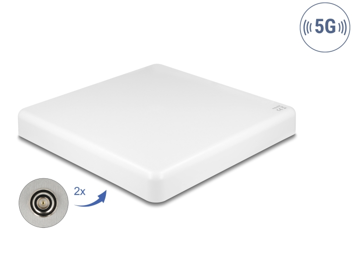 Delock 5G LTE MIMO Antenne 2 x N Buchse 2,7 - 9,0 dBi direktiona weiß Delock 5G LTE MIMO Antenne 2 x N Buchse 2,7 - 9,0 dBi direktiona weiß