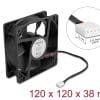 Delock Axiallüfter 12 V DC, 120 x 120 x 38 mm schwarz