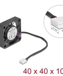 Delock Axiallüfter 12 V DC, 40 x 40 x 10 mm schwarz
