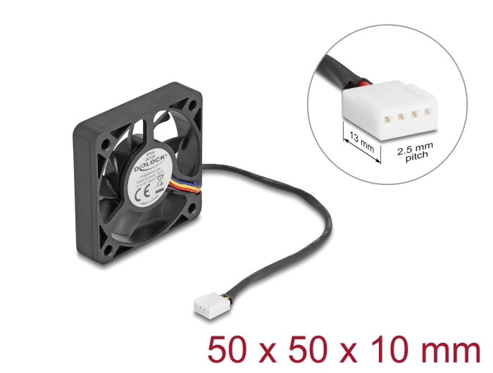 Delock Axiallüfter 12 V DC, 50 x 50 x 10 mm schwarz Delock Axiallüfter 12 V DC, 50 x 50 x 10 mm schwarz