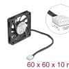 Delock Axiallüfter 12 V DC, 60 x 60 x 10 mm schwarz