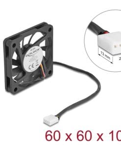 Delock Axiallüfter 12 V DC, 60 x 60 x 10 mm schwarz