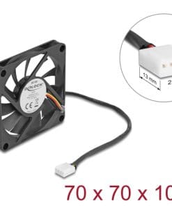 Delock Axiallüfter 12 V DC, 70 x 70 x 10 mm schwarz