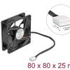 Delock Axiallüfter 12 V DC, 80 x 80 x 25 mm schwarz