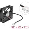Delock Axiallüfter 12 V DC, 92 x 92 x 25 mm schwarz