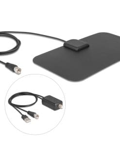 Delock DAB+ DVB-T2 Antenne F Stecker 5 - 25 dB aktiv omnidirektional schwarz
