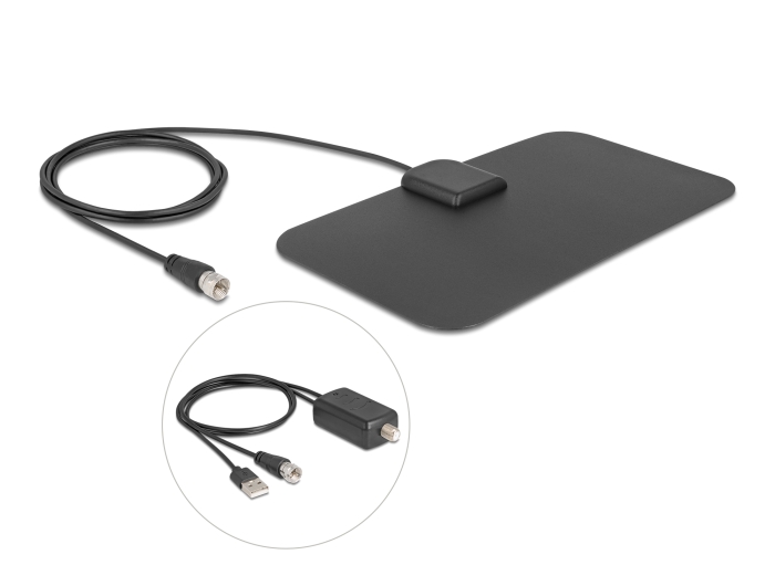 Delock DAB+ DVB-T2 Antenne F Stecker 5 - 25 dB aktiv omnidirektional schwarz Delock DAB+ DVB-T2 Antenne F Stecker 5 - 25 dB aktiv omnidirektional schwarz
