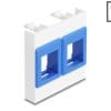 Delock Easy 45 Modul mit zwei Keystone Halterungen 45 x 45 mm, weiß / blau