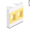 Delock Easy 45 Modul mit zwei Keystone Halterungen 45 x 45 mm, weiß / gelb