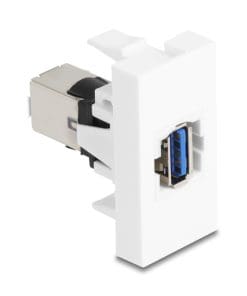 Delock Easy 45 Modul USB 5 Gbps Typ-A Buchse zu USB 5 Gbps Typ-B Buchse weiß