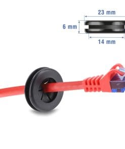 Delock Gummi Kabeldurchführung rund Ø 16 mm schwarz 2 Stück